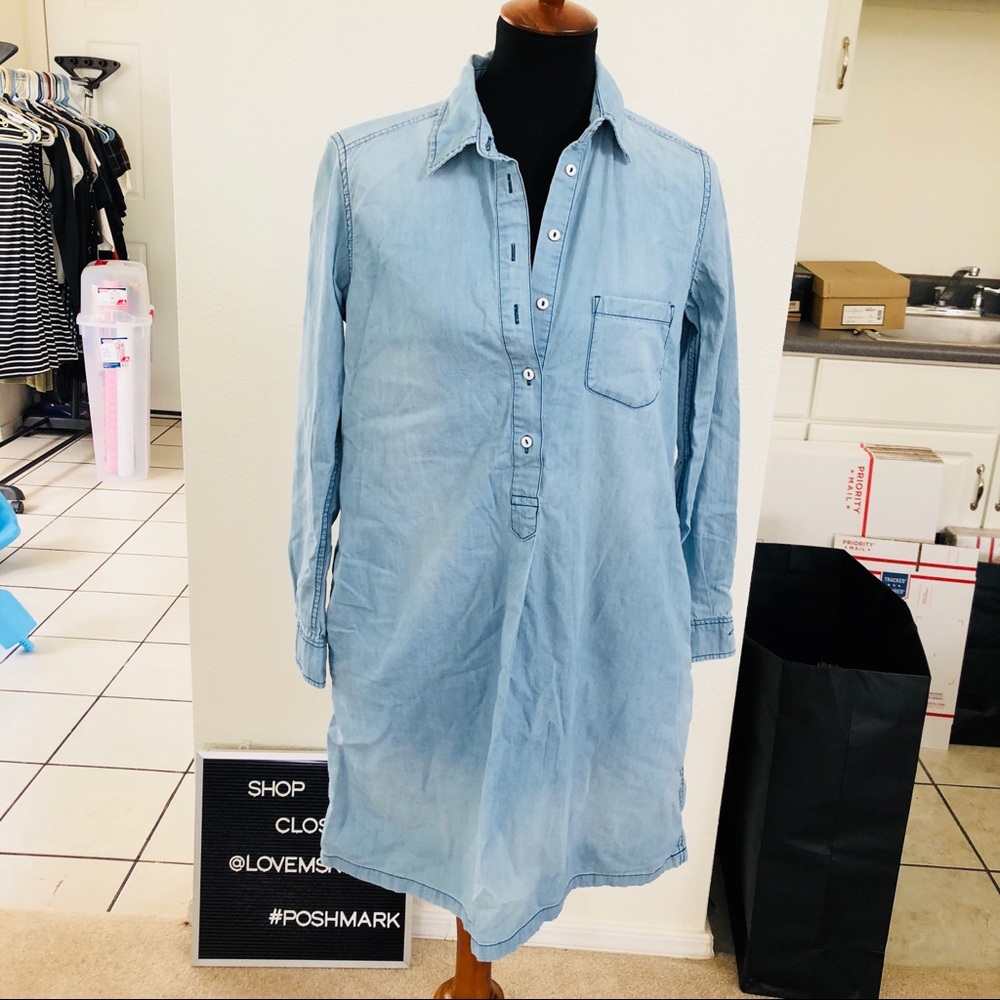 Chambray shirt dress